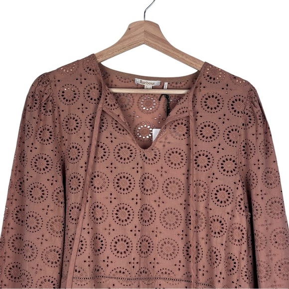 BARBOUR CHERBURY MAPLE EYELET LACE 100% COTTON BLOUSE TOP - Picture 6 of 16